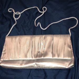 Silver clutch with optional shoulder strap